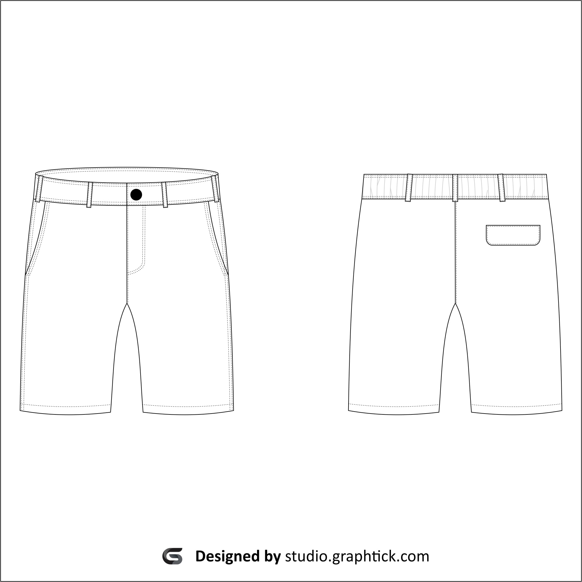 Shorts vector template - Graphtick-Studio