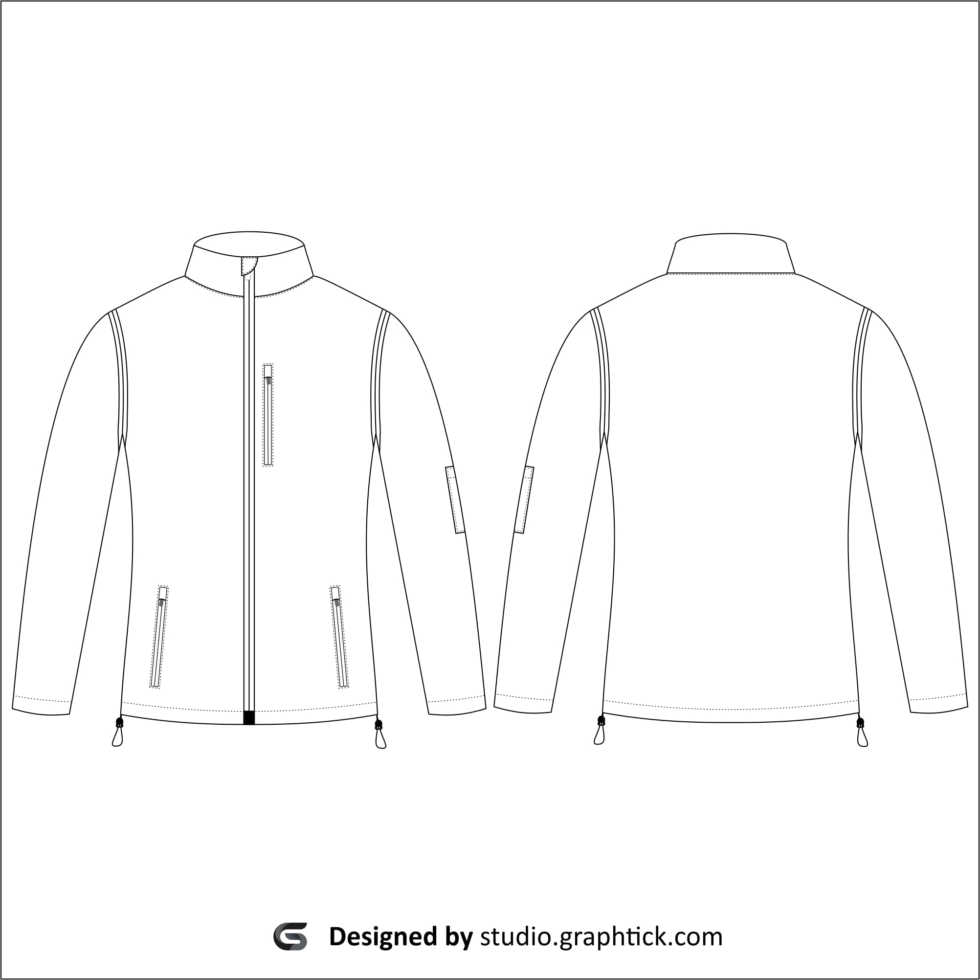 Zipper jacket vector template - Graphtick-Studio