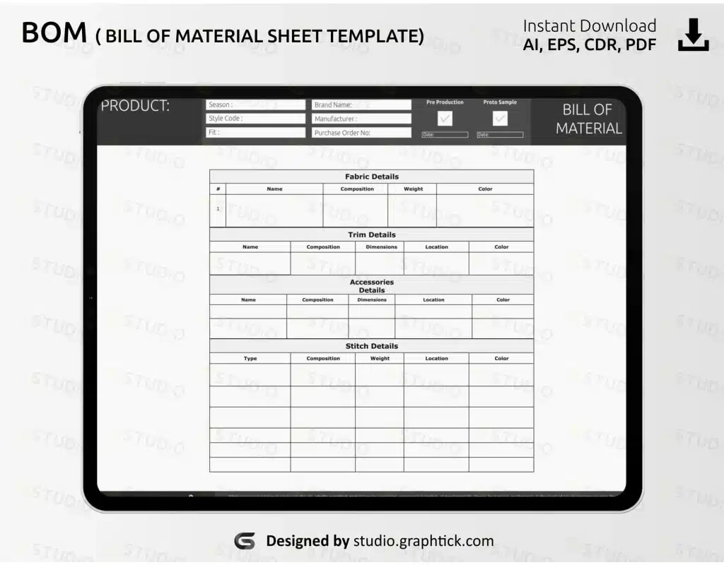 BOM Bill of material